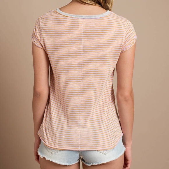NWT FREE PEOPLE Striped Short Sleeves Clare Tee - Picture 3 of 7